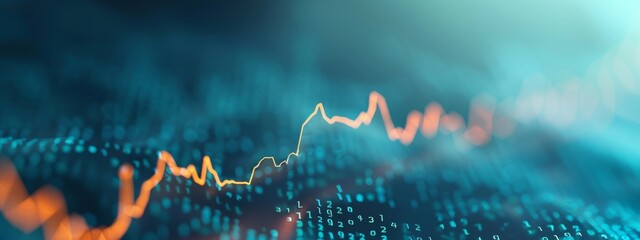 Poster - A line graph with a steady upward trend, representing growth and financial success.