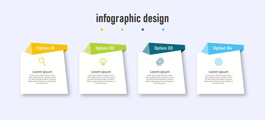 Design infographics business template, timeline with 4 options. can be used for workflow diagram, info chart, web design. vector illustration.