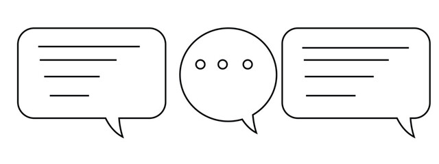 Wall Mural - Talk bubble speech icon. Blank empty bubbles vector design elements. Chat on line symbol template. Dialogue balloon sticker eps 10.