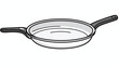 White utensil frying pan icon. Outline white utensi