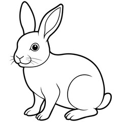 Sticker - white rabbit isolated on white background