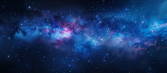 Wall Mural - mesmerizing blue and purple galaxy with countless stars shining brightly in the vast dark expanse