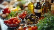 Zoomed-in shot of a grocery list focused on Mediterranean diet ingredients, promoting longevity and health