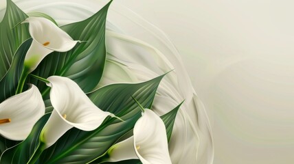 Poster - Elegant Calla Lily Floral Design with Copy Space for Text