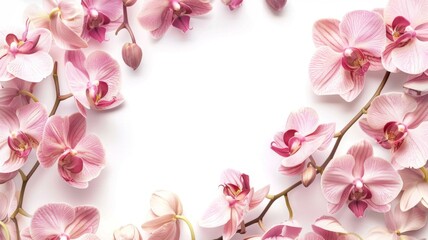 Wall Mural - Captivating Orchid Florals with Blank Space for Text Overlay