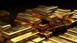 a gold block meticulously arranged stack of gold bars Generative AI