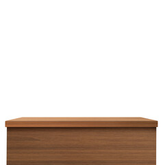 Wall Mural - empty wooden table front view isolated PNG transparent.