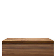 Wall Mural - empty wooden table front view isolated PNG transparent.