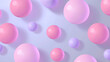 Whimsical pastel circles, a touch of retro on a violet backdrop.
