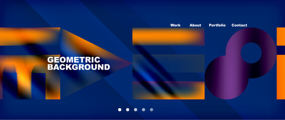 Aufkleber - A purple circle stands out in the middle of a blue and orange geometric background. This design is perfect for display devices, gadgets, and multimedia screens