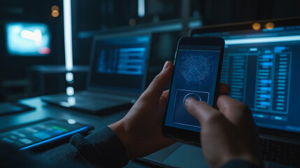 Poster - A person is holding a cell phone