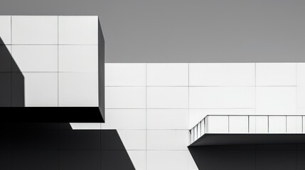 Poster - lines and shapes in monochrome tones, conveying a sense of modernity and sophistication.