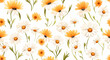 watercolor small daisy flowers pattern