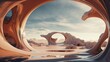 surreal landscape of alien worlds, with bizarre rock formations, colorful atmospheres,