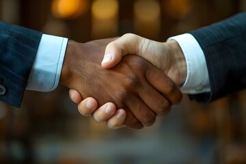 Wall Mural - Handshake Harmony: Business Accord. Concept Professional Etiquette, Networking Strategies, Communication Skills, Career Development