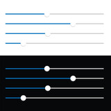 Fototapeta Przestrzenne - volume slider adjustment icon set, horizontal slider button set, vector illustration.