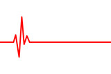 Fototapeta Mapy - Red heartbeat line icon on white background