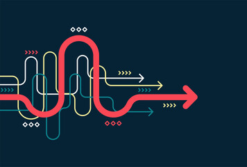 Wall Mural - abstract arrow direction. technology background