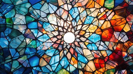 Poster - An intricate mosaic of geometric shapes and vibrant colors, 