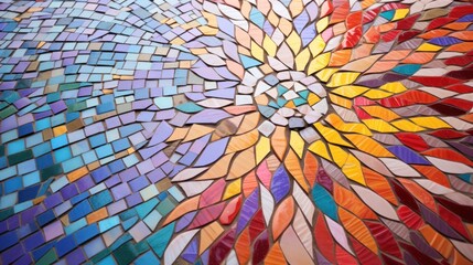 Poster - An intricate mosaic of geometric shapes and vibrant colors, 