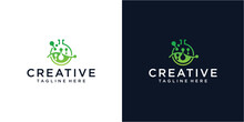 Creative Bio Tech Lab Logo Template.