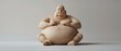 A clay polymer handmade crafted item designed to represent an overweight figure, set on a white background to challenge beauty standards, 