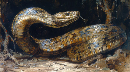 Hooded Spitting Cobra Launching Venomous Spit in a Swift and Accurate Attack.