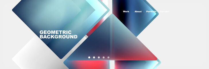 Aufkleber - A captivating geometric pattern featuring light blue, red, and white triangles on a white background. Perfect for a modern event display device