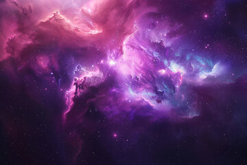 Colorful cosmic nebula shrouded in space dust, celestial wonders cosmic starry sky concept illustration