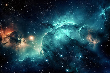 Wall Mural - 3D rendering of beautiful universe in outer space, cosmic galaxy sci-fi space background