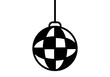 Icono negro de bola de discoteca. 