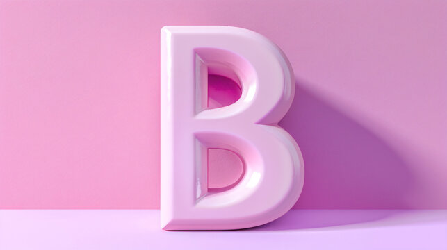 3D rendering letter B, 3d style decorated capital letter B