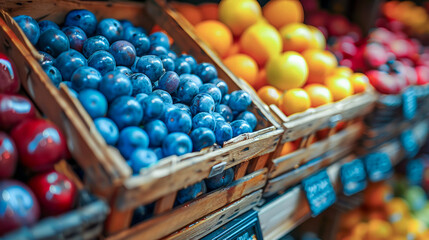 Wall Mural - Close-Up of Colorful Fresh Produce at Farmers Market