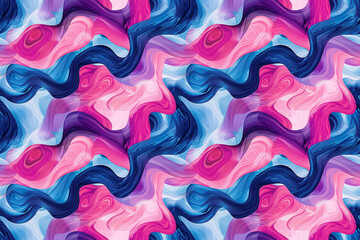 Wall Mural - Abstract wavy pattern with a fluid, dynamic design in pink and blue hues