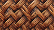 Brown wicker texture with a Thai-style pattern Flat vector
