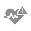 Heartbeat with exclamation problem alert vector. Heart health issue warning icon.