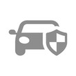 Car and shield vector icon. Motor insurance symbol.