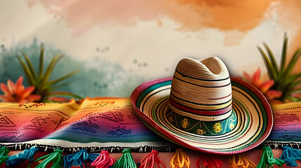 Canvas Print - Cinco de mayo holiday background with copy space for text 