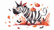 Devil zebra in halloween day. Cute halloween cartoon
