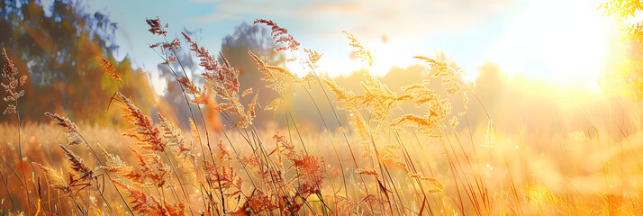 Poster - Art autumn sunny nature background