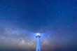美しい天の川の星景と白い爪木埼灯台（静岡県下田市爪木崎）
The Beautiful Starry Sky and Milky Way with White Lighthouse, Tsumekizaki, South Izu, Shimoda City, Shizuoka Pref, 
