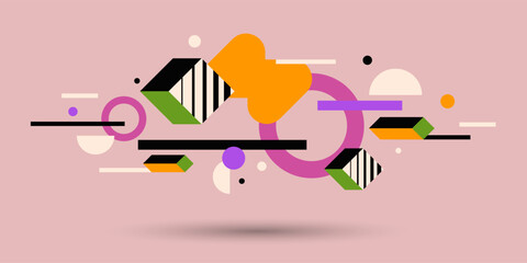 Poster - Modern geometric composition of various shapes. Illustration for design. Abstract background in the trend chart.