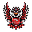 HUT RI KE 79 vector logo with garuda mascot vector illustration