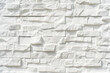 白い石材のレンガ積みの壁 白背景