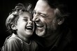 © Hanna Haradzetska - A father and his grown-up child sharing a laughter-filled moment, cherishing their bond