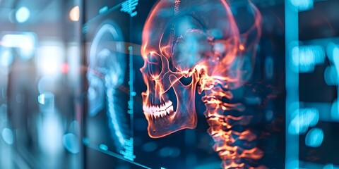 Aufkleber - Fractured Bone X Ray Displayed on Medical Clinic Monitor Revealing Diagnostic Insights and Healthcare Technology