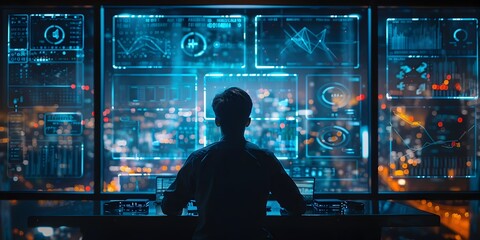 Poster - cybersecurity analyst monitoring real time data from iot devices to detect and respond to unusual ac