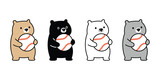 Fototapeta  - Bear polar icon baseball ball sport vector teddy pet cartoon character logo symbol illustration clip art isolated design