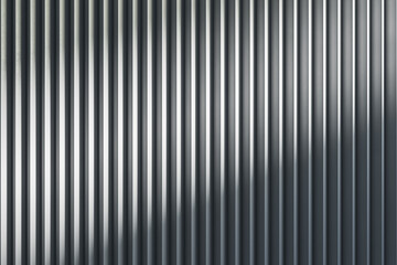 Poster - Empty light metal linear wall with mock up place. Gallery concept. 3D Rendering.