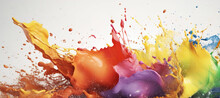Colorful Watercolor Ink Splashes, Paint 238